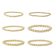 6Pcs 6 Style Natural Hematite Round Beaded Stretch Bracelets Set, Gemstone Jewelry for Women, Golden, Inner Diameter: 2~2-1/8 inch(5.2~5.4cm), 1Pc/style(BJEW-SW0001-01)