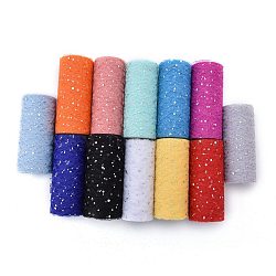 Glitter Sequin Deco Mesh Ribbons, Tulle Fabric, for Wedding Party Decoration, Skirts Decoration Making, Mixed Color, 6 inch(150mm), 10yards/roll(OCOR-K004-A)