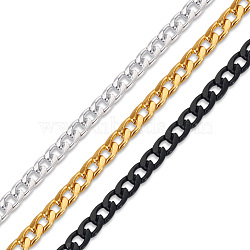Yilisi 6M 3 Colors Oxidated Aluminium Twisted Chains, Curb Chains, Diamond Cut Chains, Unwelded, Lead Free and Nickel Free, Mixed Color, 12x7x2mm, 6.58 Feet(2m)/color(CHA-YS0001-03)