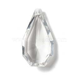 Transparent Glass Big Pendants, for Chandelier Crystal Hanging Pendants, Faceted, Teardrop, Clear, 62.5x34x17.5mm, Hole: 1.8mm(GLAA-F118-13)