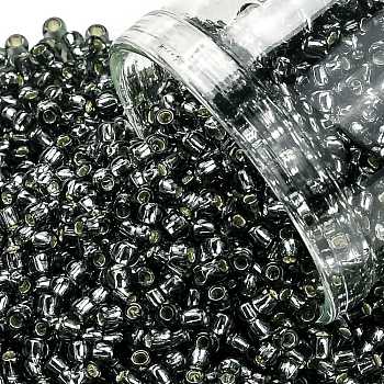 TOHO Round Seed Beads, Japanese Seed Beads, (29B) Silver Lined Gray, 11/0, 2.2mm, Hole: 0.8mm, about 1103pcs/10g