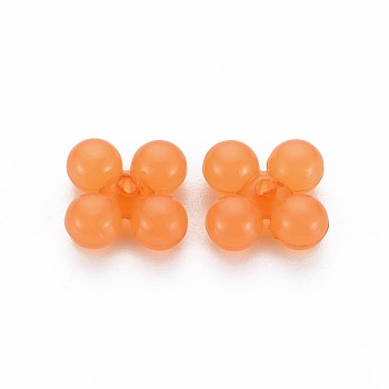Transparent Acrylic Beads, Dyed, Ten Shape, Dark Orange, 13x13x5mm, Hole: 1.5mm, about 1510pcs/500g