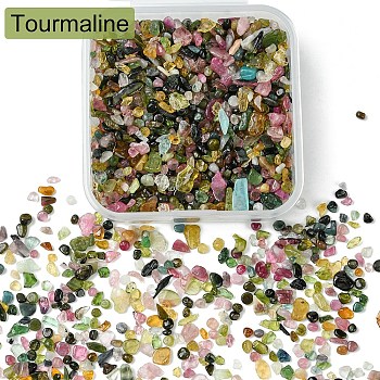 60G Natural Tourmaline Chip Beads, No Hole/Undrilled, 2~8x2~4mm