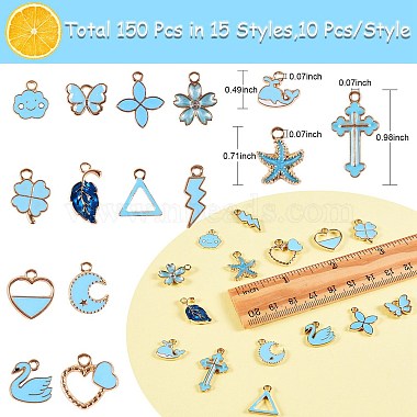 150Pcs 15 Styles Alloy Enamel Pendants(ENAM-SZ0001-94)-7