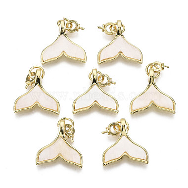 Real 18K Gold Plated White Brass Peg Bails