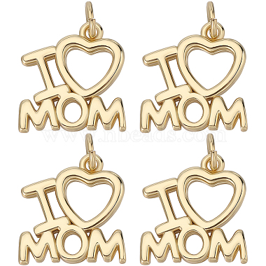 Real 18K Gold Plated Word Brass Charms