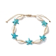 Natural Shell & Synthetic Turquoise Braided Bead Anklets(AJEW-AN00562-04)-1