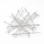 Tarnish Resistant 304 Stainless Steel Eye Pin, Stainless Steel Color, 40mm, Pin: 0.7mm, Hole: 12mm(X-STAS-Q218-03C)