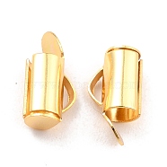304 Stainless Steel Slide On End Clasp Tubes, Slider End Caps, Real 18K Gold Plated, 10.5x5.5x4mm, Hole: 3.5x1.5mm, Inner Diameter: 3mm(STAS-C044-07A-G)