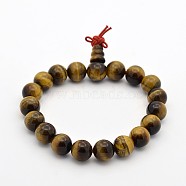 Mala Beads Stretch Bracelets, Tiger Eye Buddha Bracelets, 52mm(BJEW-M090-01)