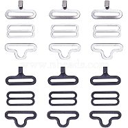Iron Clasps, Silver 7 Gunmetal, 14x23x4mm, Hole: 2.5x19mm, 50sets/color, 100sets/box(IFIN-PH0023-68)