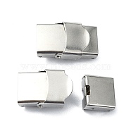 201 Stainless Steel Watch Band Clasps, Rectangle, Stainless Steel Color, 25x16x8.5mm(STAS-C089-05B-P)