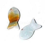Natural Flower Amazonite Pendants, Fish Charms, 38x20mm(PW-WG34072-14)