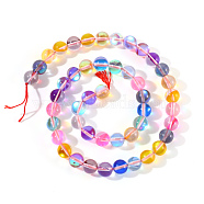 Synthetic Moonstone Beads Strands, Holographic Beads, Dyed, Round, Mixed Color, 10mm, Hole: 1.2mm 40pcs/strand, 15.7 inch(G-S283-10mm-M2)