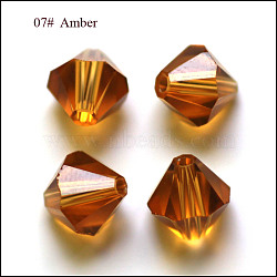 Imitation Austrian Crystal Beads, Grade AAA, Faceted, Bicone, Peru, 6x6mm, Hole: 0.7~0.9mm(SWAR-F022-6x6mm-203)