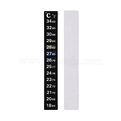 PET Plastic Fish Tank Thermometers, Aquarium Thermometer Sticker, Adhesive Brewing Thermometer Strip, 18~34℃/64~93℉, Black, 131x18x0.2mm(AJEW-WH0013-76)