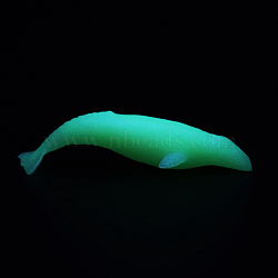 Whale Shaped Plastic Decorations, Luminous/Glow in the Dark, for DIY Silicone Molds, White, 33x12x7mm, Box: 40x34.5x18.5mm(DIY-F066-17)
