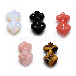Natural & Synthetic Mixed Gemstone Pendants, Goddess, 48~52x27x16mm, Hole: 1mm(G-D448-M)