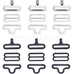 Iron Clasps, Silver 7 Gunmetal, 14x23x4mm, Hole: 2.5x19mm, 50sets/color, 100sets/box(IFIN-PH0023-68)