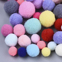 DIY Doll Craft Polyester High-elastic Pom Pom Ball, Round, Mixed Color, 9~19mm(AJEW-R093-04)