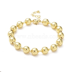 Rack Plating Brass Ball Chain Bracelets for Women, Long-Lasting Plated, Lead Free & Cadmium Free, Real 18K Gold Plated, 7-1/4 inch(18.4cm), Bead: 8mm(BJEW-G676-01D-G)