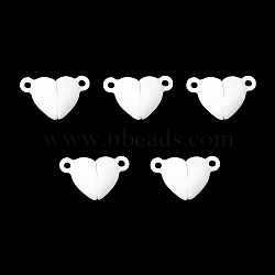 Spray Painted Alloy Magnetic Clasps, Cadmium Free & Nickel Free & Lead Free, Heart, White, 10.5x16x7mm, Hole: 1.2mm(FIND-YW0002-10)