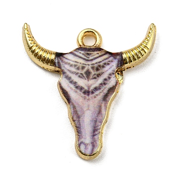 Alloy Pendant, Lead Free & Cadmium Free & Nickel Free, Cattle, Thistle, 22x21.5x2.5mm, Hole: 1.8mm