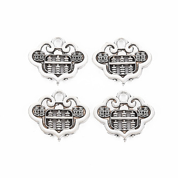 Tibetan Style Alloy Pendants, Cadmium Free & Lead Free, Cloud with Abacus, Antique Silver, 19x22x2mm, Hole: 3mm, about 510pcs/1000g