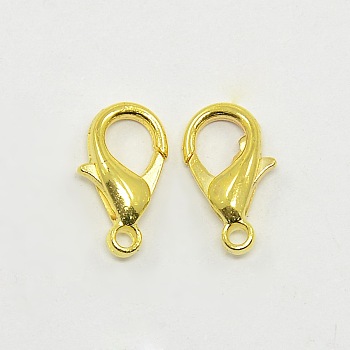 Zinc Alloy Lobster Claw Clasps, Parrot Trigger Clasps, Cadmium Free & Lead Free, Golden, about  12.5mm long, 7mm wide, 3mm thick, hole: 1.5mm