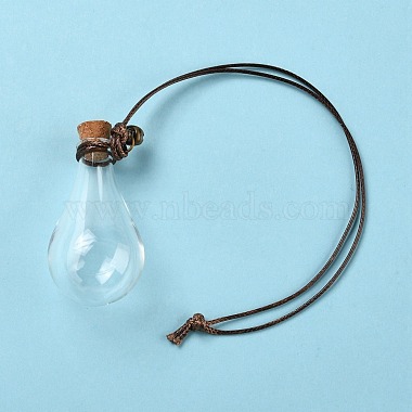 Pear-shaped Glass Cork Bottles Ornament(GLAA-D002-07)-2