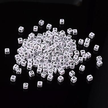 Mixed Letters White Letter Acrylic Cube Beads(X-PL37C9308)-4