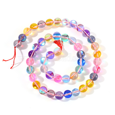 Mixed Color Round Moonstone Beads