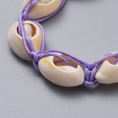 Natural Cowrie Shell Braided Beads Bracelets(BJEW-JB05057)-5