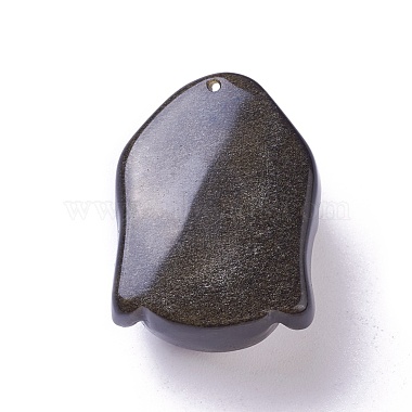 Natural Golden Sheen Obsidian Pendants(G-I226-11B)-2