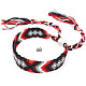 bracelet cordon en coton tressé à motif losange(FIND-PW0013-003A-68)-1
