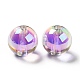 ツートーン UV メッキ レインボー虹色アクリル ビーズ(TACR-D010-03A-07)-2