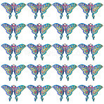 20Pcs Alloy Pendants, Cadmium Free & Nickel Free & Lead Free, Butterfly, Rainbow Color, 32x47x3mm, Hole: 2.5mm(FIND-SC0004-20)