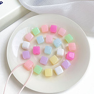 Opaque Acrylic Beads, Cube, Mixed Color, 12.4x16x16mm, Hole: 3.9mm, 260pcs/500g(OACR-H038-16)