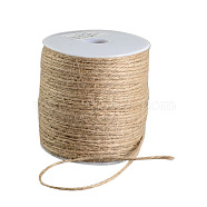 Earthy Colored Jute Cord, Jute String, Jute Twine, 3-Ply, for DIY Macrame Crafting, Tan, 2mm, about 109.36 yards(100m)/roll(OCOR-R008-2mm-010)