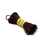 Polyester Rattail Satin Cord, for Chinese Knotting, Round, Coconut Brown, 3mm, about 10.94 Yards(10m)/Bundle(OCOR-WH0066-43A)