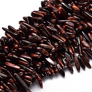 Natural Tiger Eye Chip Beads Strands, Dyed & Heated, 8~30x5~12mm, Hole: 1mm, about 15.3 inch~15.7 inch(X-G-E271-37)