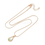 Alloy Snake Chain Necklaces, Plastic Pendant Necklaces, Teardrop, Golden, 18.62 inch(47.3cm)(NJEW-Z037-01G)