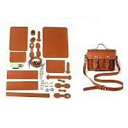 DIY PU Imitation Leather Purse Making Sets, Knitting Crochet Shoulder Bags Kit for Beginners, Includ Magnetic Snap Finding and Scissor, Chocolate, 19.5x18.5x9cm(PW-WG72017-08)