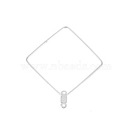 Stainless Steel Pendants, for Earring Findings, Rhombus, Stainless Steel Color, 46x40mm(PW-WG284A4-04)