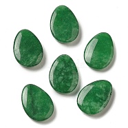 Dyed Natural Malaysia Jade Cabochons, Teardrop, Green, 14x10x3mm(G-Q192-06)