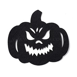 Wool Felt Pumpkin Jack-O'-Lantern Party Decorations, Halloween Themed Display Decorations, for Decorative Tree, Banner, Garland, Black, 180x195x2mm(AJEW-P101-04C)