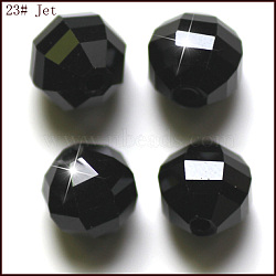 Imitation Austrian Crystal Beads, Grade AAA, Faceted, Round, Black, 8mm, Hole: 0.9~1mm(SWAR-F079-8mm-23)