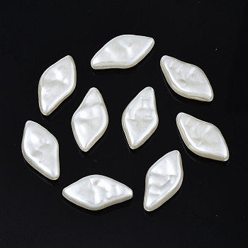 ABS Plastic Imitation Pearl Beads, Rhombus, Creamy White, 17.5x9.5x4mm, Hole: 1mm, about 1500pcs/500g