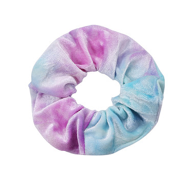 Tie Dye Cloth Elastic Hair Accessories, for Girls or Women, Scrunchie/Scrunchy Hair Ties, Plum, 160mm