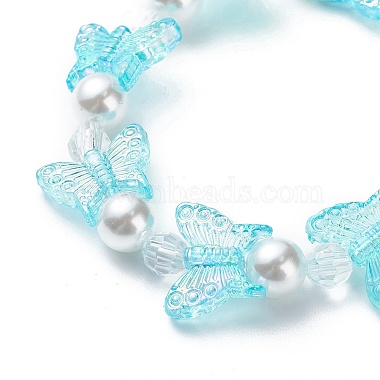 4 pièces 4 couleurs papillon acrylique et bracelets extensibles perlés en plastique(BJEW-JB08859)-5